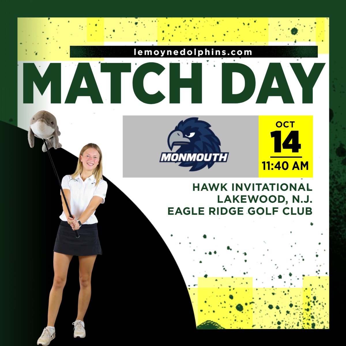 LeMoyneWGolf's tweet photo. It's MATCH DAY! We're down in New Jersey for the five-team Hawk Invitational! 

🆚 Hawk Invitational - Day One
⛳️ Eagle Ridge Golf Club - Lakewood, N.J.
📊 https://t.co/rkWkTRGyiC
🐬 #PhinsUp https://t.co/sglweToo4z