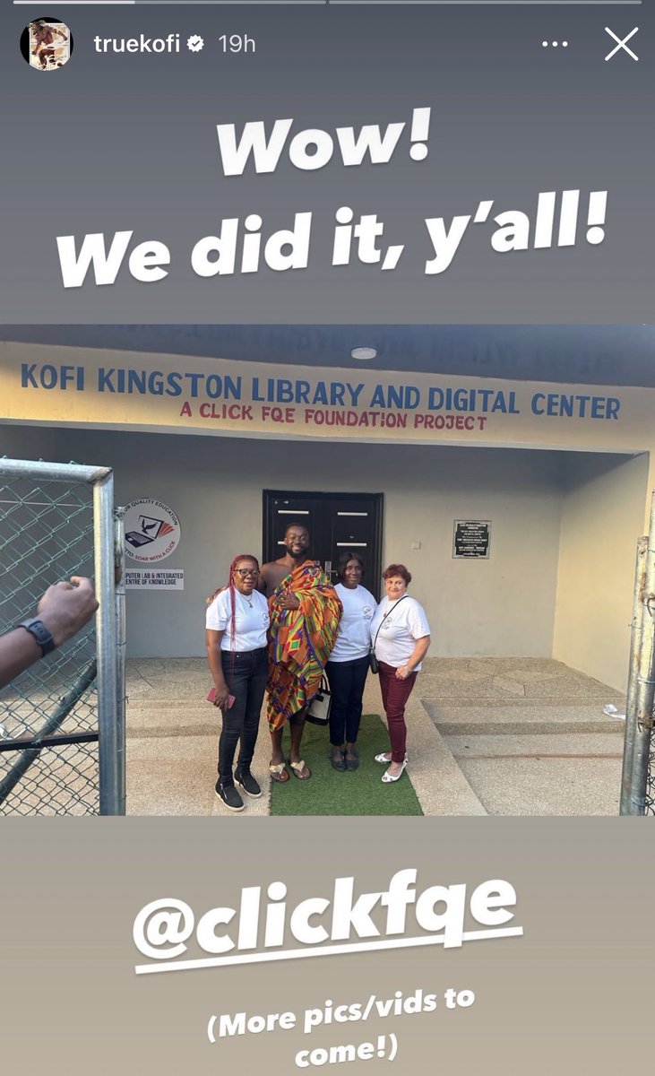 WrestlePurists's tweet photo. Kofi Kingston has just opened up a library and digital center in Ghana!

👏❤️ https://t.co/Gvj3Ach3XG
