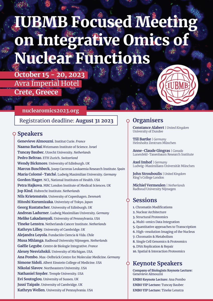 slavovLab's tweet photo. Our group will be represented at the @nuclearomics_23 by @_JasonDerks.

Jason will present his research on the control of protein transport at the resolution of single nuclei. https://t.co/29qeY5VM6T