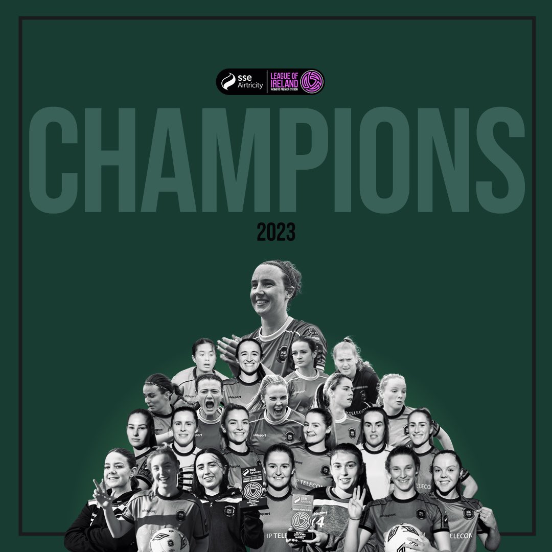 CHAMPIONS! 🏆🟢⚫️ The Peas have done it, your SSE Airtricity Women’s Premier Division 2023 winners!!!!