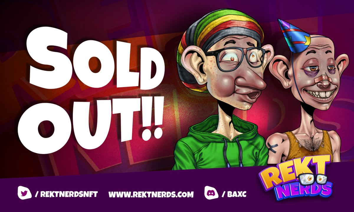 RektNerdsNFT's tweet photo. 📢Attention, nerds community!
We are thrilled to announce that we are officially SOLD OUT!
Big shoutout to all you lucky holders – you've snagged a slice of the nerds revolution! 🤓🫡
⤵️