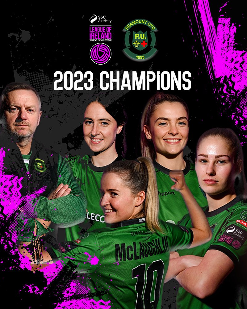 LeagueofIreland's tweet photo. Champions 🏆

Congratulations to @peamountutd having securing the SSE Airtricity Women's Premier Division title after today's win in Wexford! 

What a season 👏

#LOI | @LoiWomen https://t.co/zpMgfmVM1F