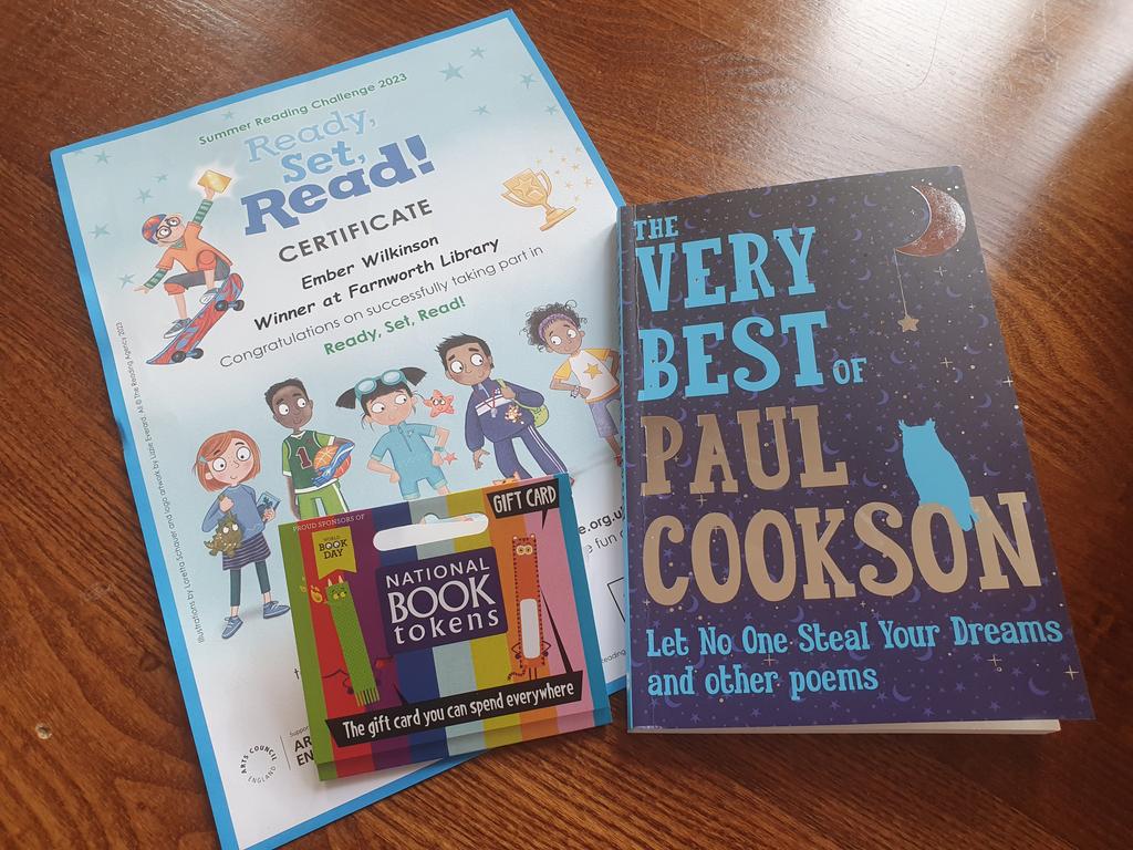 Today Ember was presented with a certificate, book token &amp; book at <a href="/BoltonLMS/">Libs and Museums</a>. Over 2000 children across #Bolton took part in the Summer reading challenge. Ember was nominated by #FarnworthLibrary alongside nominees from other libraries across the borough.
<a href="/prestolee_1911/">Prestolee Primary</a>