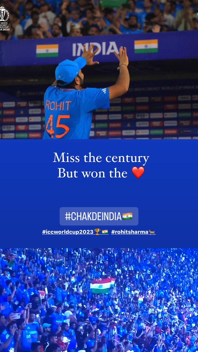India.. India 🇮🇳 

#ICCCricketWorldCup #RohitSharma𓃵