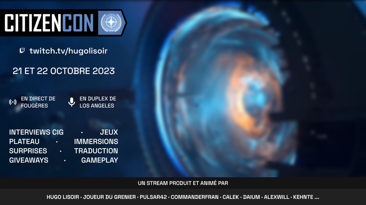 Beacon Events (@beacon_belgium) on Twitter photo 📢ANNONCE IMPORTANTE🔥
Notre <a href="/commander_fran/">Commander-Fran</a> sera à la #citizencon2953 et sera en duplex sur le stream d'@hugolisoir ce 21 et 22/10 en compagnie de <a href="/Frederic_Molas/">Joueur du Grenier</a> et beaucoup d'autres !
A ne pas rater!
Toutes les infos: beacon-sc.eu/fr/live-duplex…
<a href="/RobertsSpaceInd/">Star Citizen</a> #StarCitizen 📢ANNONCE IMPORTANTE🔥
Notre <a href="/commander_fran/">Commander-Fran</a> sera à la #citizencon2953 et sera en duplex sur le stream d'@hugolisoir ce 21 et 22/10 en compagnie de <a href="/Frederic_Molas/">Joueur du Grenier</a> et beaucoup d'autres !
A ne pas rater!
Toutes les infos: beacon-sc.eu/fr/live-duplex…
<a href="/RobertsSpaceInd/">Star Citizen</a> #StarCitizen