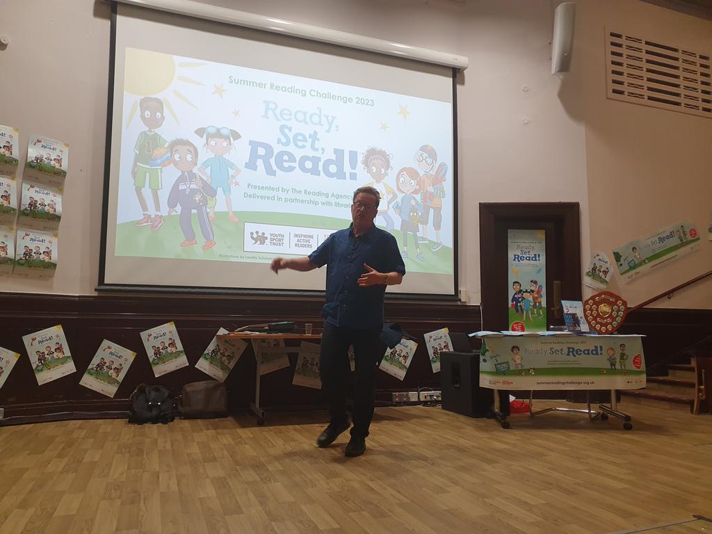 MrsTWilkinson's tweet photo. At the event we had the pleasure of listening to author/poet @paulcooksonpoet perform and he also signed Ember's books she won and bought. Thank you @BoltonLMS it was a great event. @prestolee_1911 https://t.co/jXXy0TPXVJ