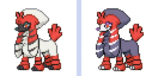 定期更新 #ポケモン #ドット絵、 901日目は#トリミアン #カブキカット。どこか和風なすがた。#pokemon #pixelart 