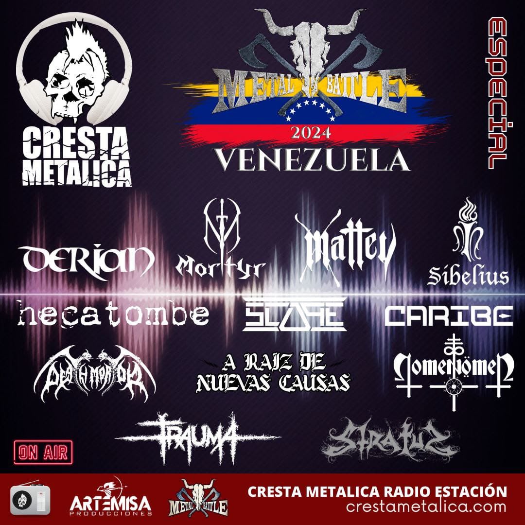 📻 ¡Atención amantes del Rock/Metal! En Cresta Metalica Radio 

#Wacken #WackenOpenAir #WOAMetalBattle #MetalBattle #WackenMetalBattle #WackenOpenAirMetalBattle #MetalBattleSura‌merica #WOAMetalBattleSura‌merica #WackenMetalBattleSura‌merica #ArtemisaProducciones #Rock #Venezuela