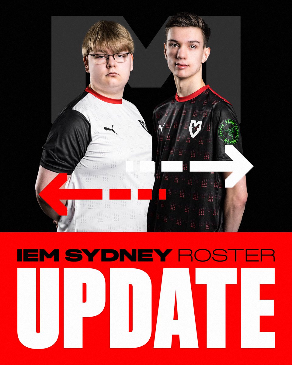 MOUZ (@mousesports) on Twitter photo MOUZ ROSTER UPDATE
Due to visa issues, we are making a roster change for #IEM Sydney.
➡️ <a href="/NexiusCS2/">Bram Campana</a>
⬅️ <a href="/jimpphatCSGO/">MOUZ Jimpphat</a>
If we can resolve the visa issues in the coming days, Jimi will join the team in Sydney later.
#VAMOUZ MOUZ ROSTER UPDATE
Due to visa issues, we are making a roster change for #IEM Sydney.
➡️ <a href="/NexiusCS2/">Bram Campana</a>
⬅️ <a href="/jimpphatCSGO/">MOUZ Jimpphat</a>
If we can resolve the visa issues in the coming days, Jimi will join the team in Sydney later.
#VAMOUZ