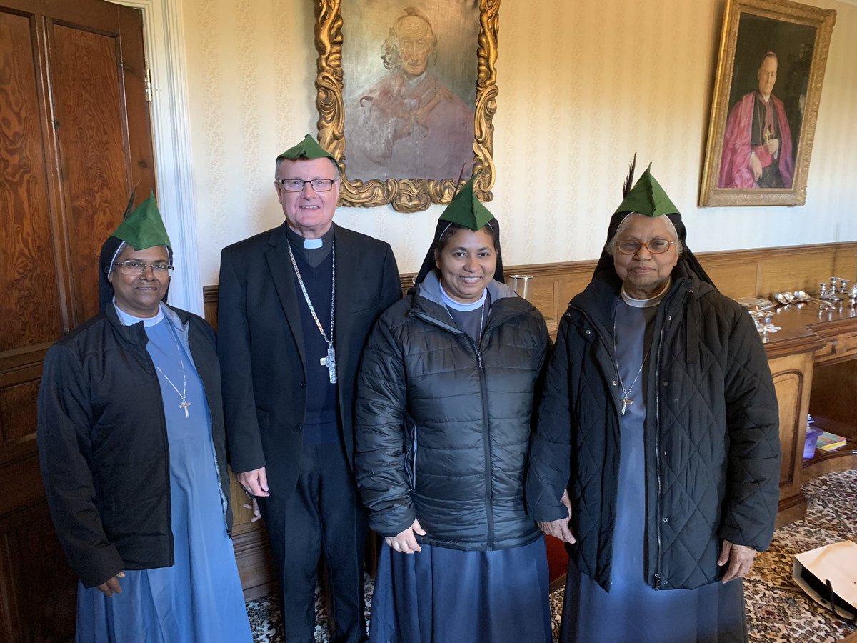 BishopPMcKinney's tweet photo. The formal signing of an agreement between the diocese &amp; the Superior of the Ursulines of Mary Immaculate of Placenza. 3 Sisters are now working in the parishes of Our Lady of Lourdes Mickleover &amp; St Joseph’s Derby. They are doing great work. May God bless this initiative! https://t.co/88WlemdY5v