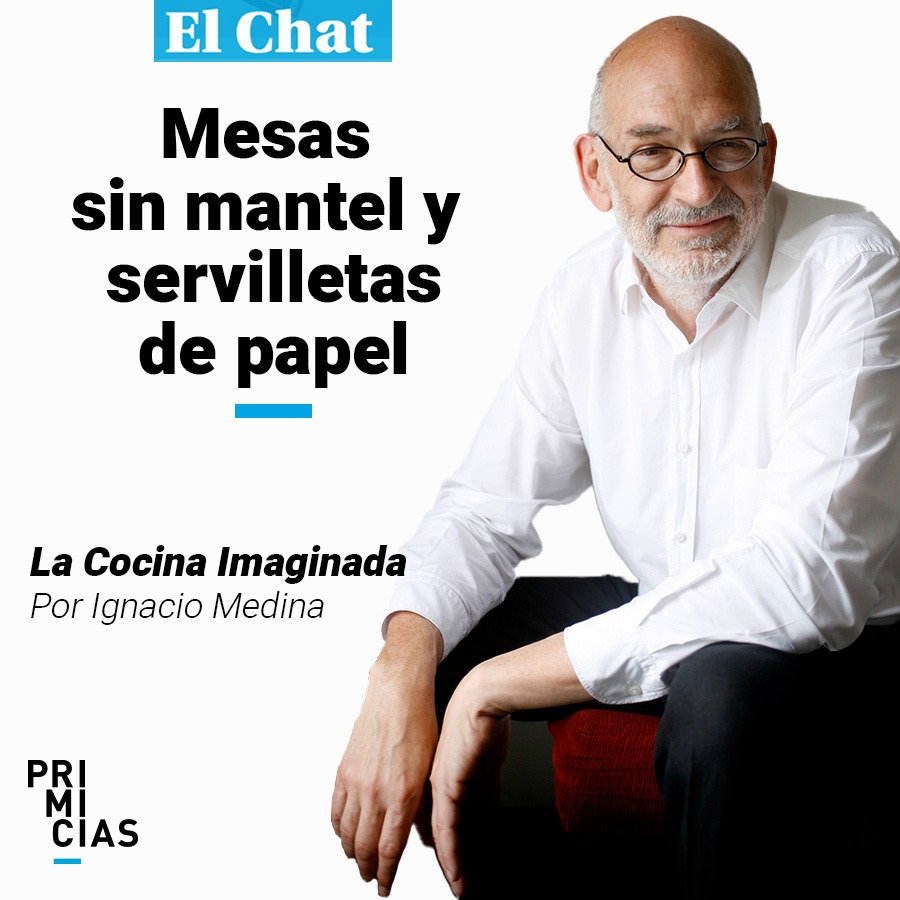 #LaCocinaImaginada por Ignacio Medina (<a href="/Igmedna/">Ignacio Medina</a>): La descortesía absoluta hacia el comensal está representada por una servilleta de papel arrugada a un costado del plato. prim.ec/TwWN50PWJv3