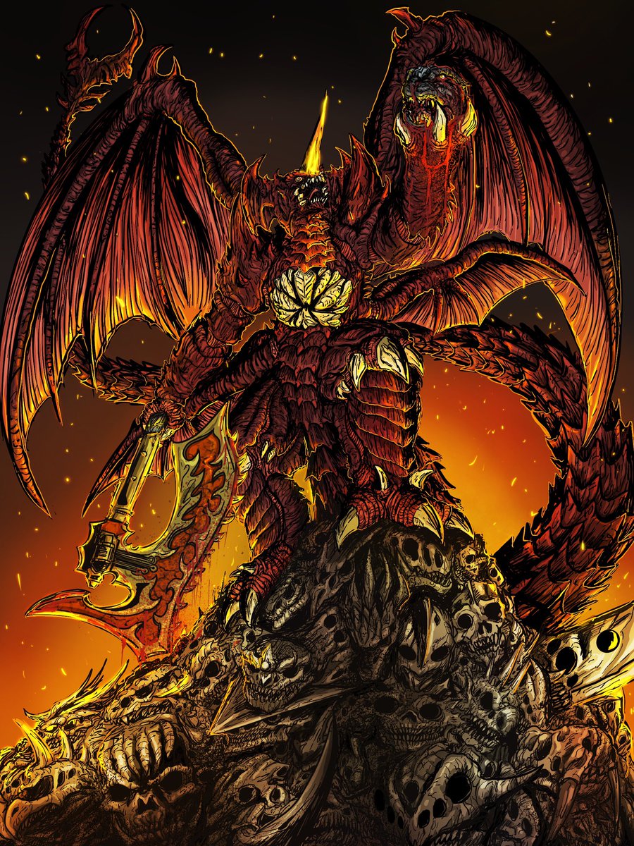 MekaGojira3k's tweet photo. A Destoroyah commissioned by @RussellMaddie19 #godzilla #destoroyah #kaiju #demon #monster https://t.co/3URVSvqpuk