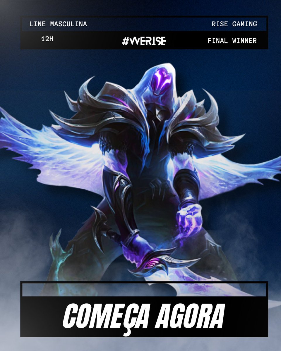 RiseGamingBR's tweet photo. 🚀FINAL WINNER🚀
Hoje nossa Line Masculina joga a #GGStars da @LigaGG_ disputando a vaga na final presencial dia 29/10!
⏰Agora!
📺https://t.co/IWFea1Anzy
Manda aquele #WeRise na roxinha! https://t.co/Dk6dVpKJdR