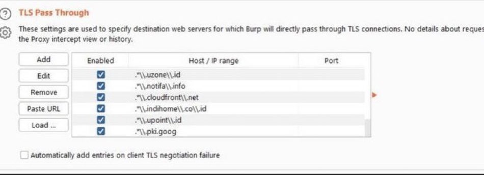 Filter out the noise unwanted request capture on burp suite:

payloads:

.*\\.google\\.com
.*\\.gstatic\\.com
.*\\.googleapis\\.com
.*\\.google-analytics\\.com
.*\\.googletagmanager\\.com
.*\\.googletagservices\\.com

#bugbountytips #burpsuite

credit:@bug4you
