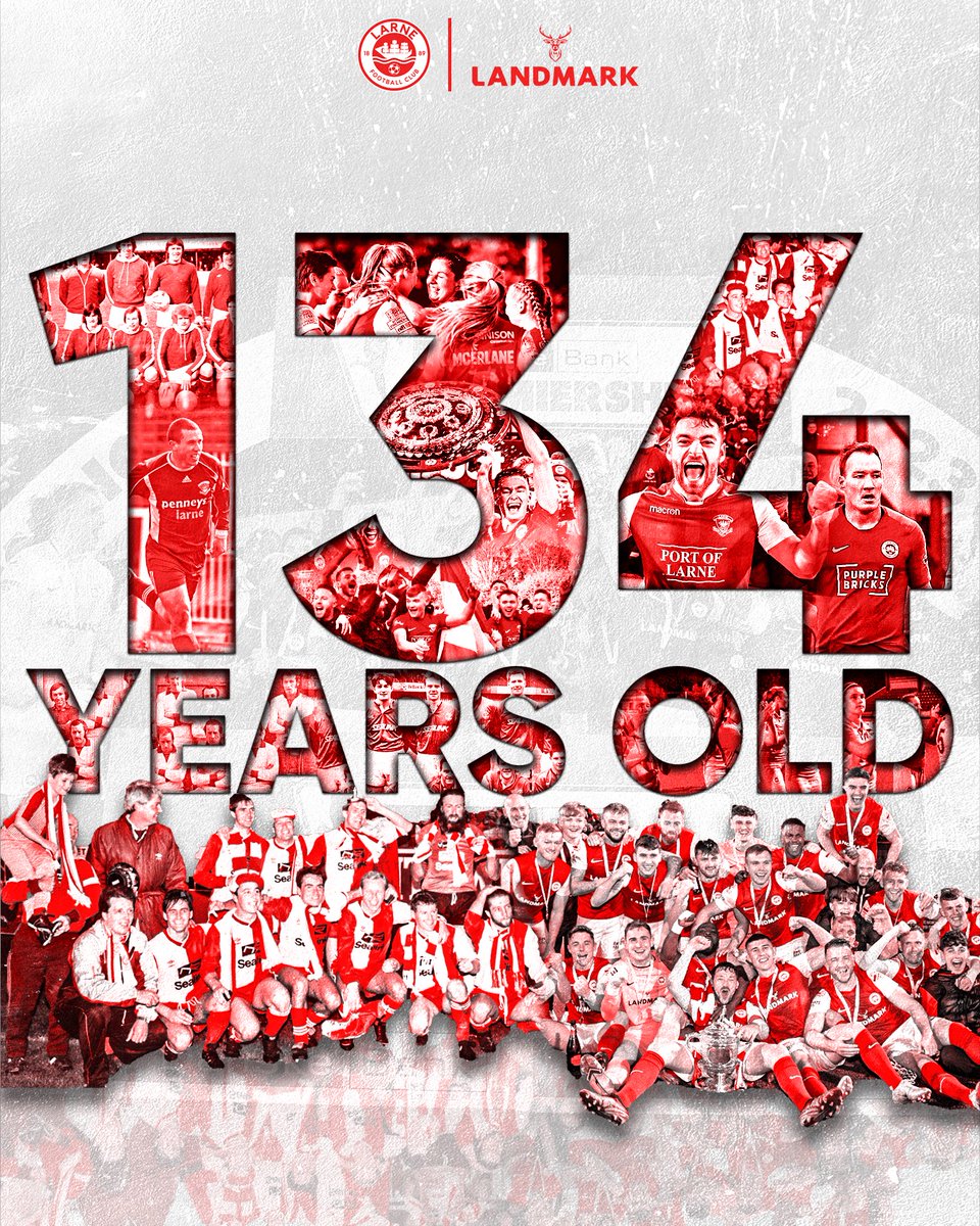 On this day 𝟏𝟑𝟒 years ago, Larne Football Club was born 🔴 

A football club 𝐟𝐨𝐫 𝐭𝐡𝐞 𝐭𝐨𝐰𝐧 ❤️

#WeAreLarne #ForTheTown