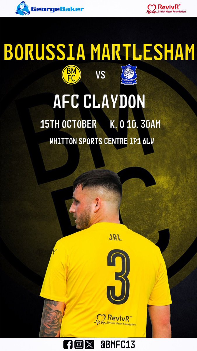 Info for tomorrows game 👇🏻👇🏻
County cup action away at <a href="/AFC_Claydon/">AFC Claydon</a> 
⚫️🟡⚫️🟡⚫️🟡

#HawayTheLabs #The12thMan