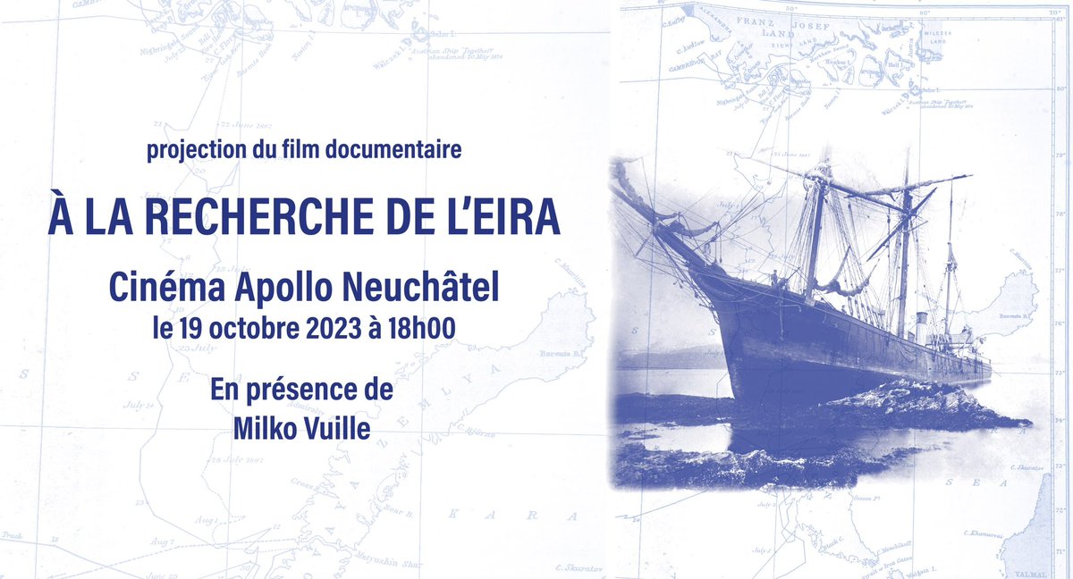 ArcticExplorers's tweet photo. Dans l’attente de pouvoir vous rencontrer bientôt au Cinéma Apollo, très bon week-end à tous! 

JEUDI 19 OCTOBRE 2023 – 18:00

CINEPEL
A LA RECHERCHE DE L’EIRA
En présence de Milko Vuille
Cinéma Apollo - Neuchâtel
Entrée libre

 #BenjaminLeighSmith #Eira #Arctic #Exploration https://t.co/GsLClpvQEg