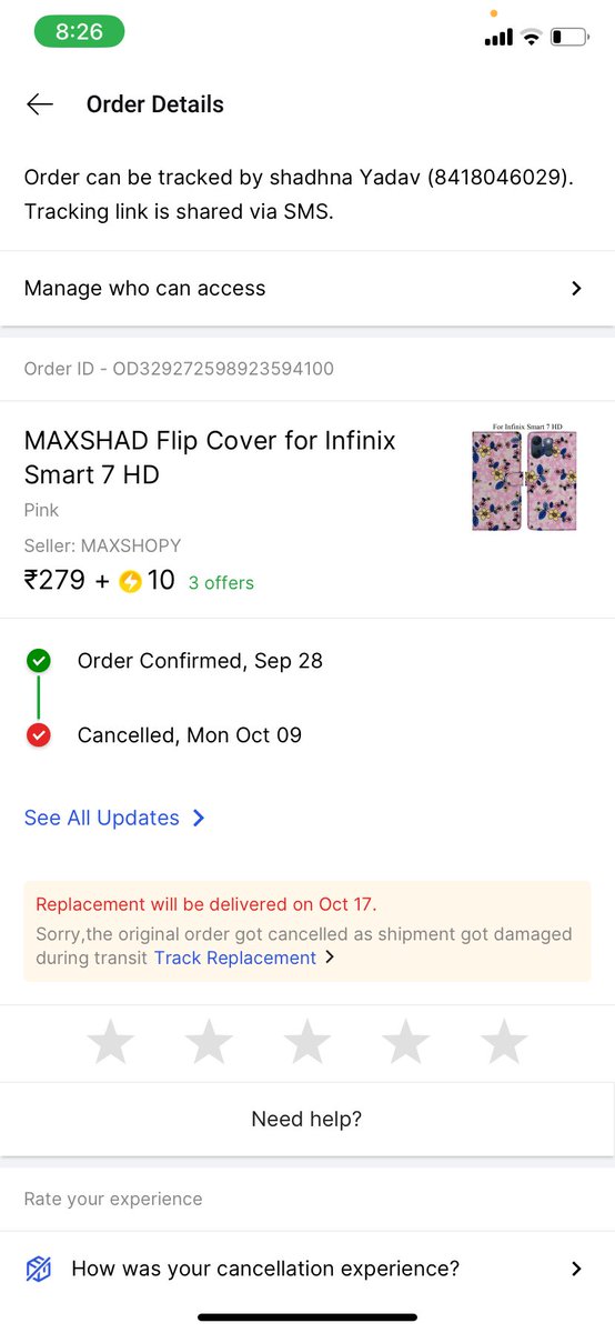 ARUNKRYADAV1's tweet photo. My  Dear @Flipkart  can you resolve this issue kyo ki iski Delivery 2 October ko hona tha or aaj 13 October ho gya hai phle apne khud Cancel and replacement kiya without my permission so i really face trouble with that So now what can i do and how can youhelp me i share images https://t.co/rsKrOJvqjU