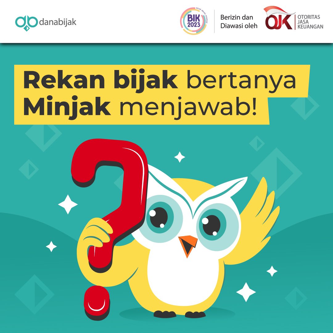 Danabijak's tweet photo. Punya banyak pertanyaan seputar pinjaman di danabijak? Coba cek FAQ di atas, ya. 
Jika, belum terjawab, kamu bisa menyampaikan pertanyaanmu ke customer service danabijak melalui:
e-mail: [support@danabijak.com](mailto:support@danabijak.com "‌") https://t.co/fVolgH25ji