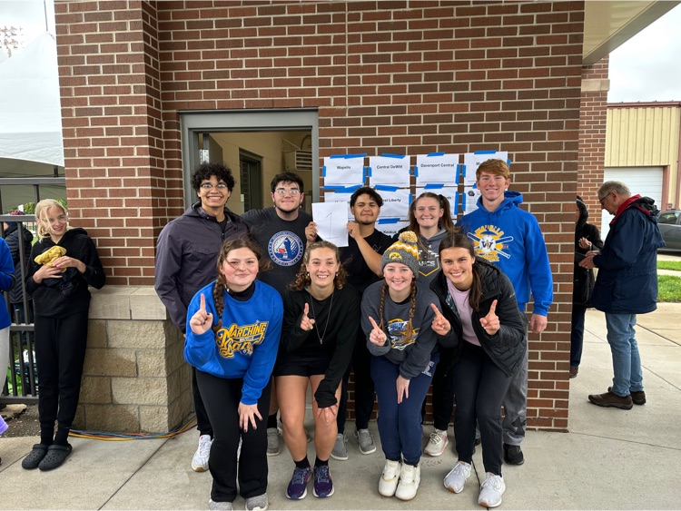 The Indian Marching Band did it again! They will be returning home with a Division 1 rating! We should be in Wapello around 11:15...you'll hear the fire trucks!