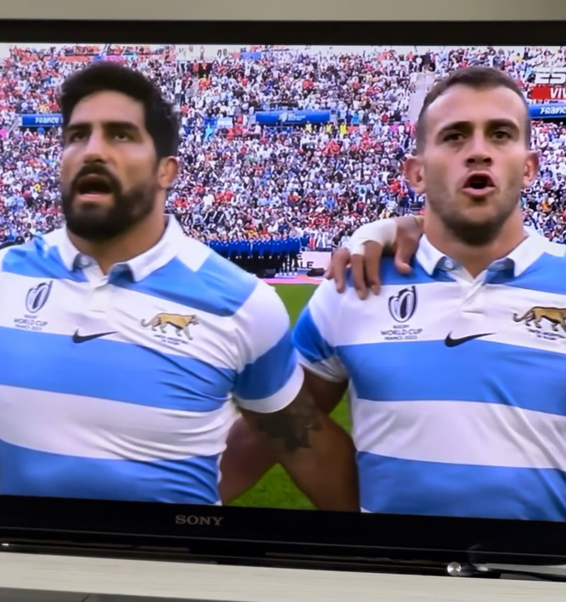 La parte del himno es nuestro Haka. #RugbyWorldCup #LosPumas 💪💪💪