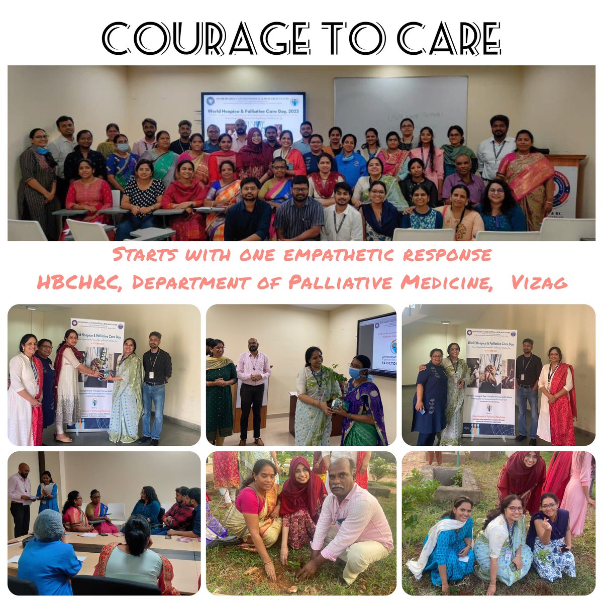 AlishaKarim07's tweet photo. Palliative Medicine team celebrated World Hospice and Palliative Care Day 2023 at HBCHRC, Visakhapatnam – 14th October 2023
The message of the day was that Courage to Care starts with one empathetic response…

@hbchrcECHO @HBCHRCVIZAG https://t.co/eyKLcs7jqL