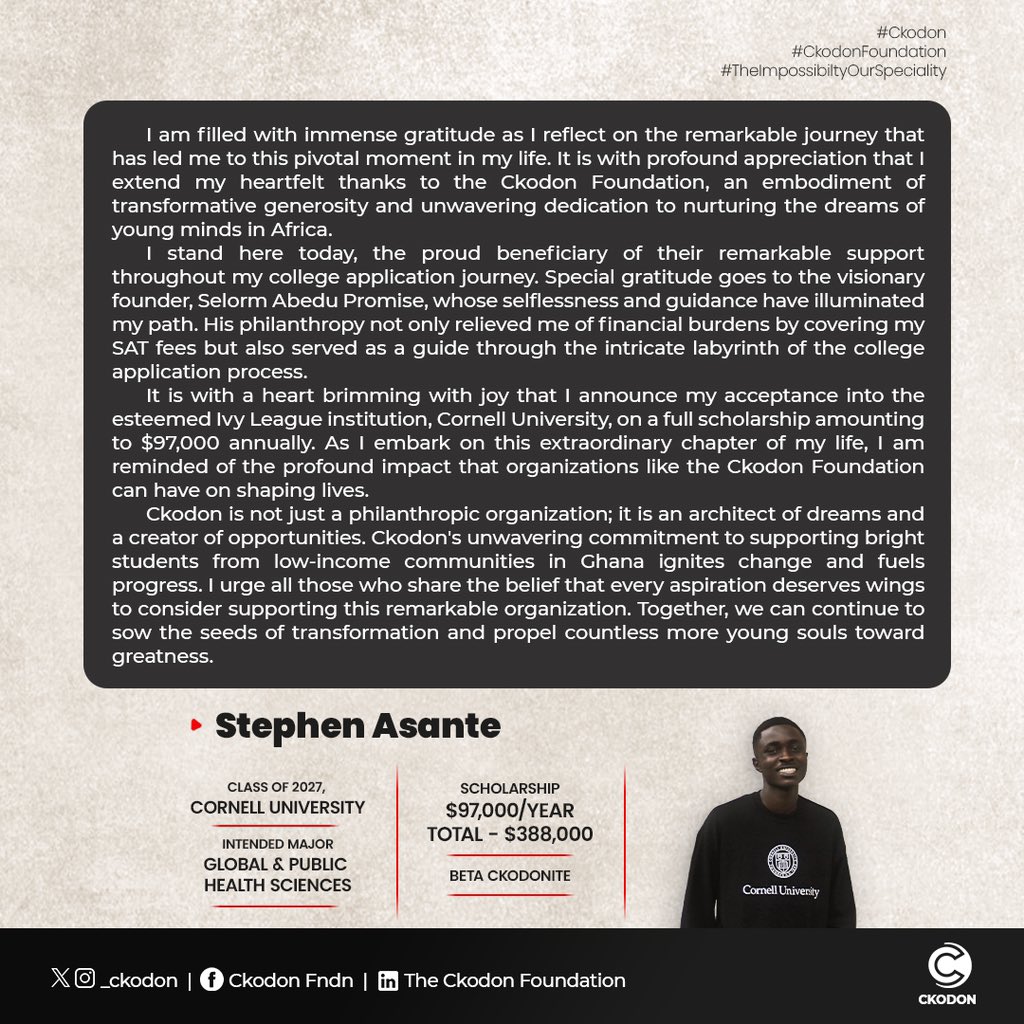 amenu_veve1's tweet photo. #TheCkodonFoundation 
Gloryyyy🔥
97k/yr. Isn’t this just amazing 🔥. Congratulations Enoch. Please support us in making more dreams a reality by donating to https://t.co/EGZMG8FQTZ https://t.co/DpIWQg19ZX