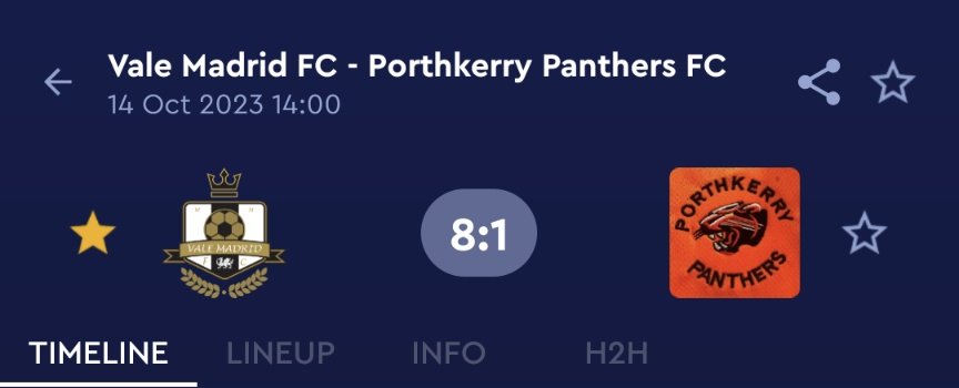 ValeMadrid_FC's tweet photo. Vale Madrid 8-1 Porthkerry Panthers

@SamRobinson3 ⚽⚽⚽
@AndrewsGeriant ⚽
@_CJH96 ⚽
@kingjeebes ⚽
Des ⚽
Cum dog ⚽ https://t.co/RZ4f1k69cj
