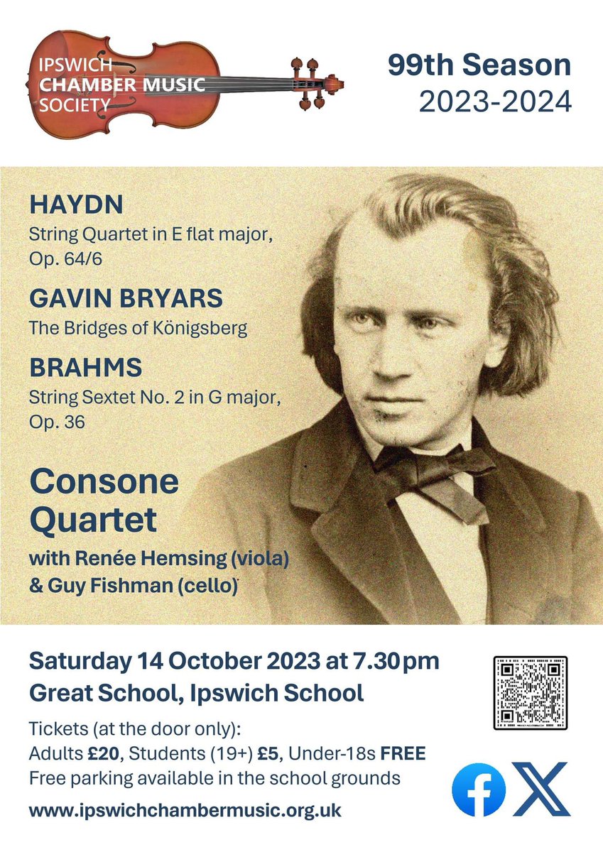 IpsChambMus's tweet photo. Fabulous programme @ipswichschool @IpswichMusic in Great School at 7.30 tonight. Tickets available at the door https://t.co/7bI2lEz1PS