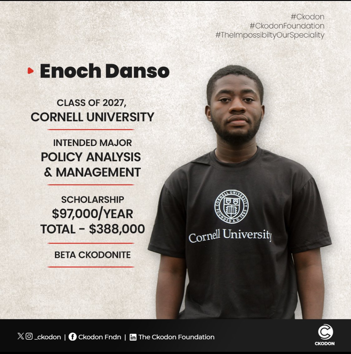 Cheers to another CKODON success story 🥂🥳 If not CKODON nyame then who ? 🔥 

support CKODON via 

gofund.me/fab12b61
#TheCkodonFoundation