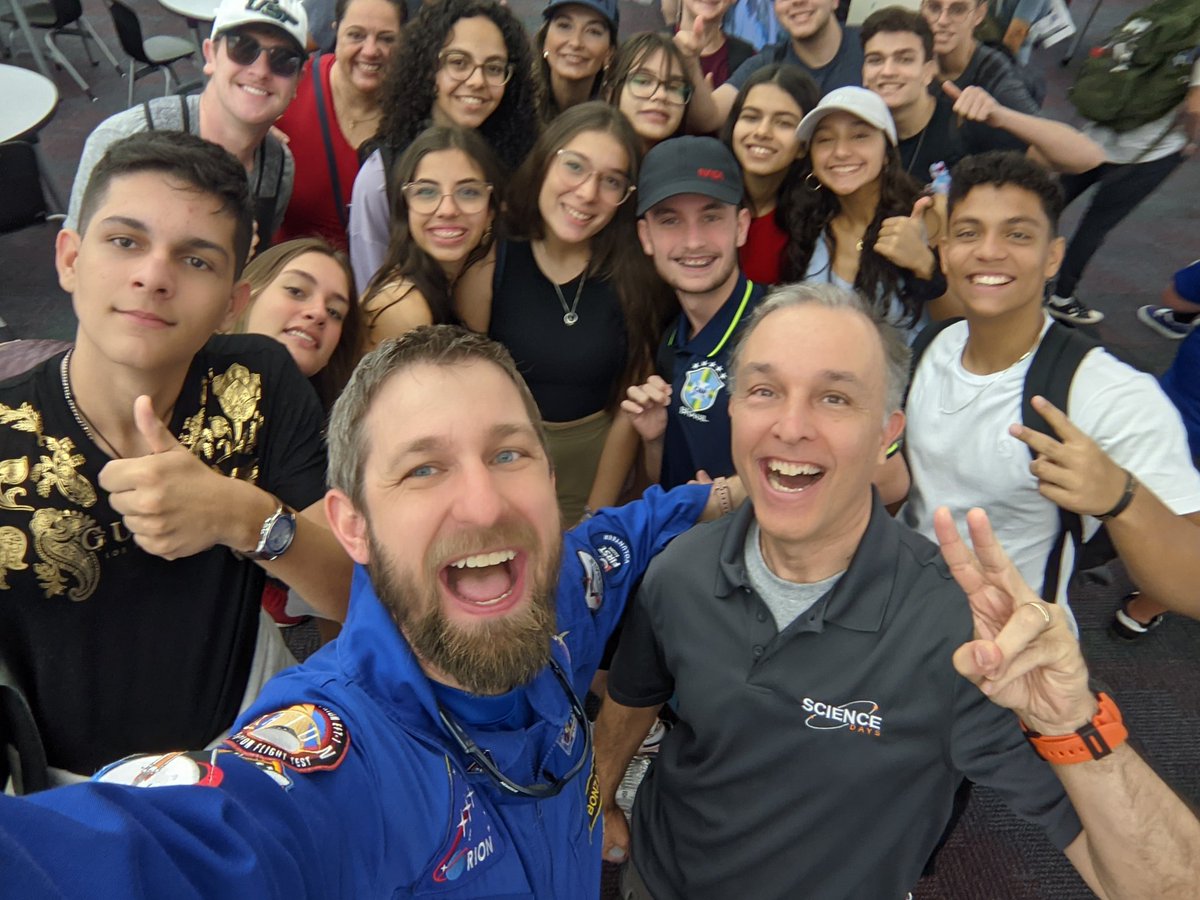 #ScienceDays brought 24 students from Brazil to the @FIRSTinFlorida robotics competition called the Space Coast Showdown! We're International, baby!