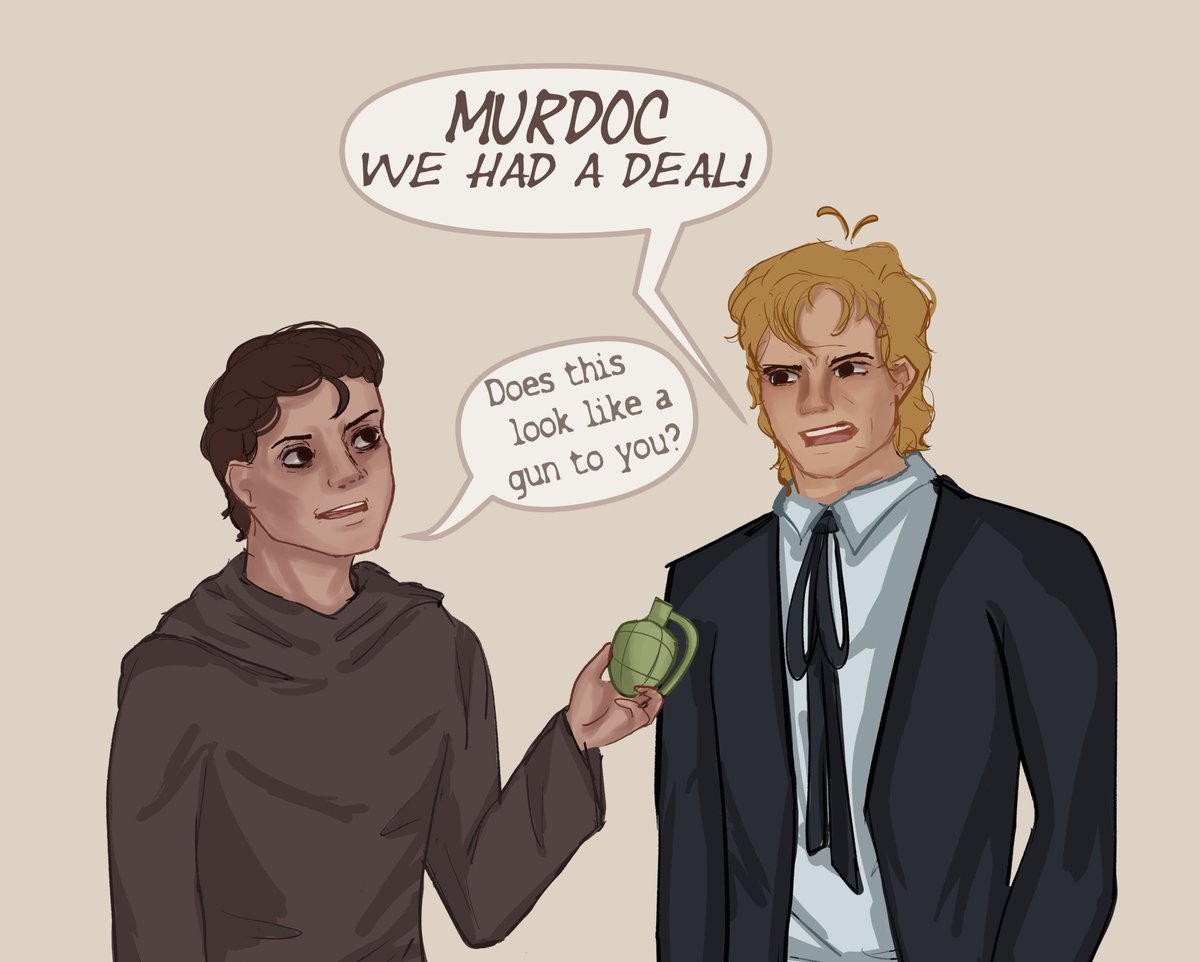 StaceHourglass's tweet photo. Some #Macgyver fan art I did of Halloween Knights! 

They both really want to use the grenade

#fanart https://t.co/NrfkphnPm6