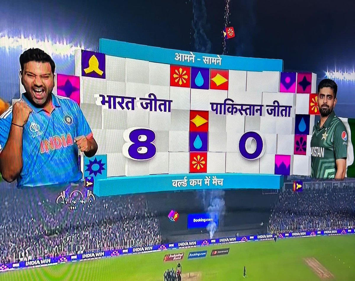 Maintaining the winning streak in World Cups 👉 8-0 ! 

Congrats #TeamIndia on a spectacular win over #Pakistan in yet another World Cup Fixture

May the force be with you &amp; may you bring the Cup Back <a href="/ImRo45/">Rohit Sharma</a>  

#ICCCricketWorldCup23  #INDvsPAK