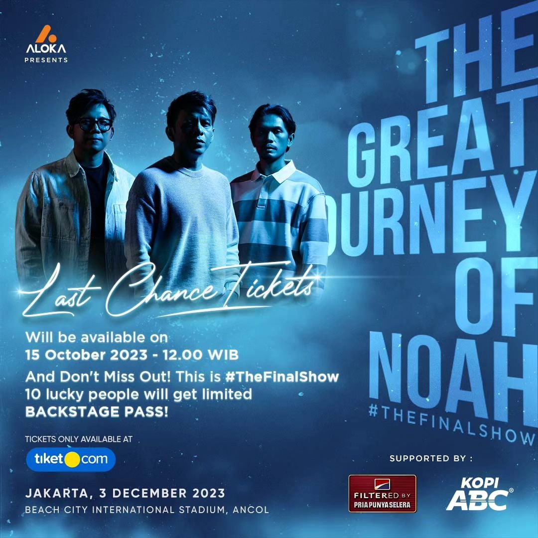 Perjalanan terakhir #NOAHJakarta Untuk info tiket dan lainnya silahkan cek di instagram.com/thegreatjourne…