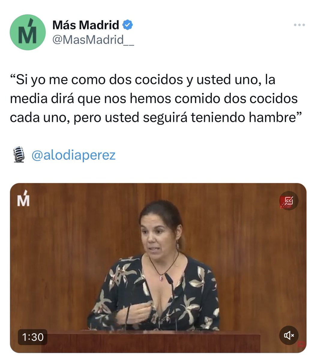 Dario_Madrid_F's tweet photo. A mí me enseñaron en la EGB que la media en este caso sería un cocido y medio. Si hay tres cocidos y somos dos... Los de Más Madrid también suelen dar clases de historia y suelen saber lo mismo que de matemáticas. https://t.co/cF2Cqetg6R