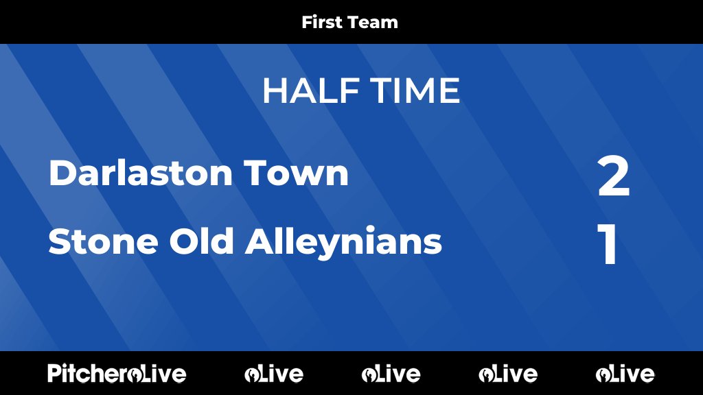DarloTown1874FC's tweet photo. HALF TIME: Darlaston Town 2 - 1 Stone Old Alleynians
#DARSTO #Pitchero
https://t.co/bo4CpNoU2h https://t.co/1XUdl98n3B