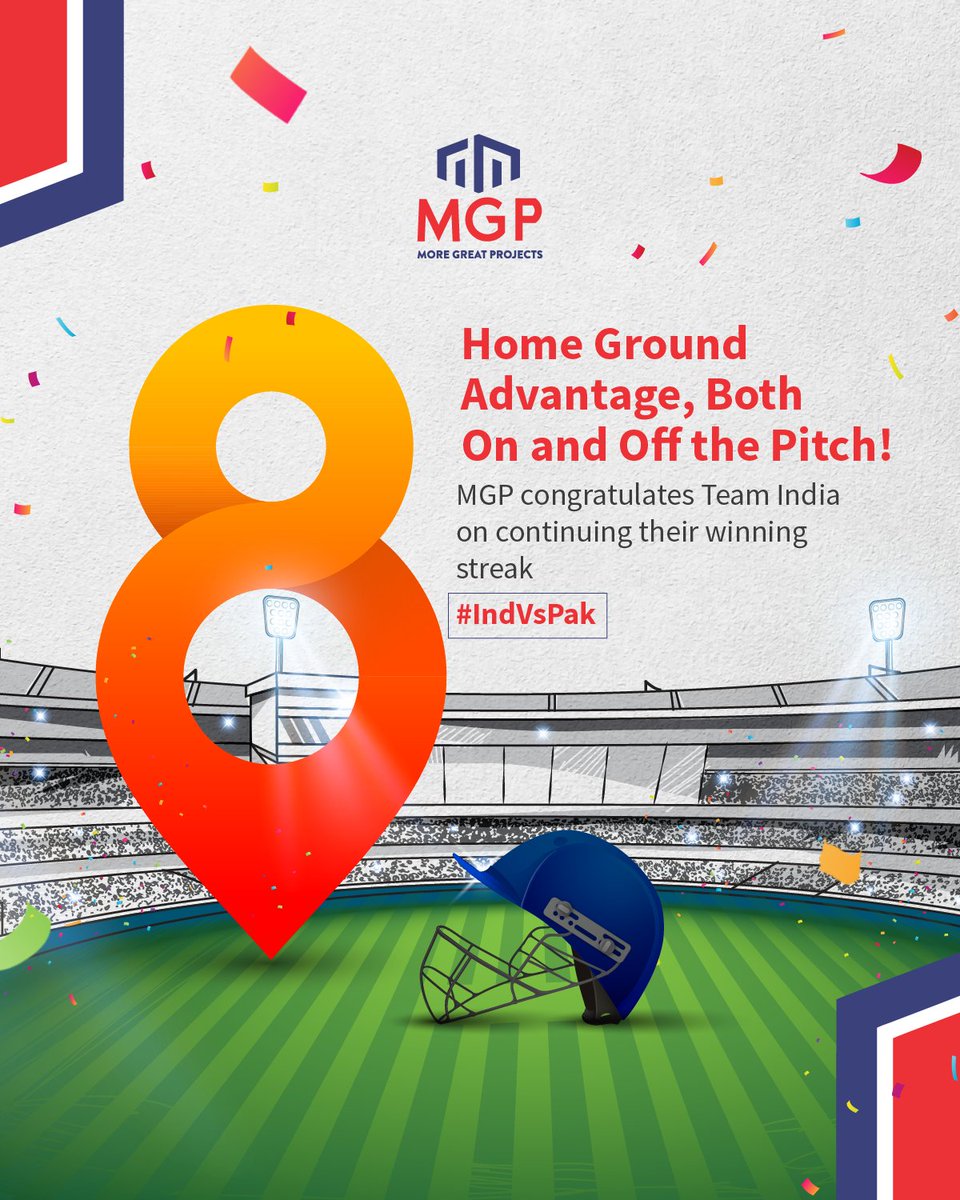 mgp_off's tweet photo. The era of winning continues....

Team MGP congratulates Team India on their consistent win!

#mgp #mgpbuilders #india #indvspak #worldcup2023 #teamindia #congratulations #realestate #momentmarketing #cricket https://t.co/6gg7lLouPZ
