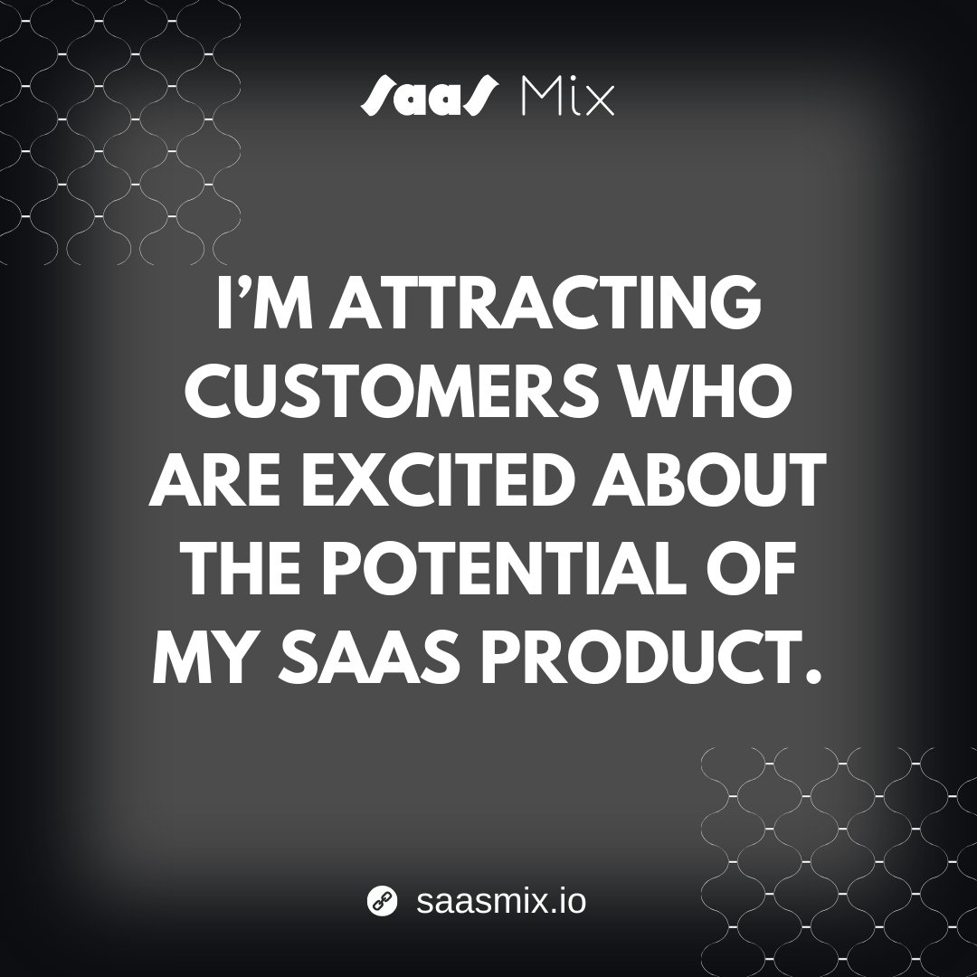saas_mix's tweet image. "I’m attracting customers who are excited about the potential of my SaaS product."

I'm drawing in customers who are genuinely excited about the potential of my SaaS product. 

Together, we're turning possibilities into realities! 🚀🤩 

#SaaSProduct #SaaS #SaaSMix