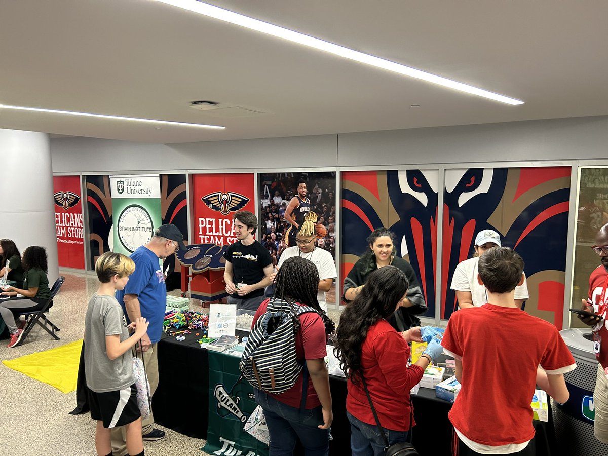 The <a href="/TulaneBrain/">Tulane Brain Institute</a> outreach team has busy table at the <a href="/Saints/">New Orleans Saints</a> <a href="/PelicansNBA/">New Orleans Pelicans</a> <a href="/Chevron/">Chevron</a> 2023 #STEMFest! Come see us and learn all about the wonders of the brain