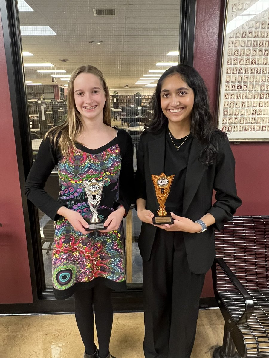 Huge congratulations to Carolyn &amp; Khaliya who took home 2nd and 3rd place in Interpretation of Poetry last night! #GoCobras