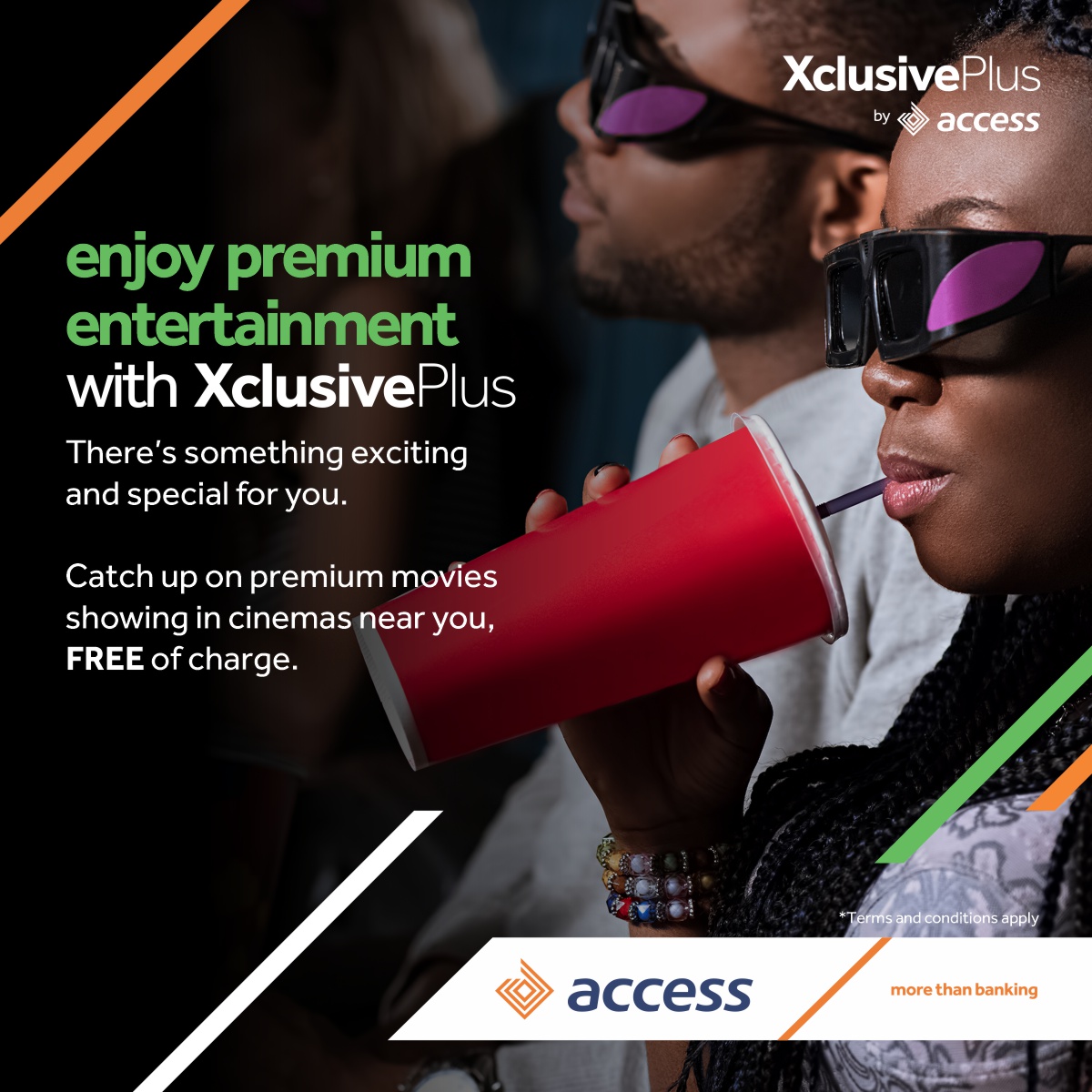 BusinessDayNg's tweet photo. Sponsored: Catch up on premium movies showing in cinemas near you, free of charge, by subscribing to Access Bank XclusivePlus.
@myaccessbank
Visit the link below to subscribe.
https://t.co/RePKk54OUy
#xclusiveplus #accessbank #movie #cinema #entertainment https://t.co/KIYZwJgega