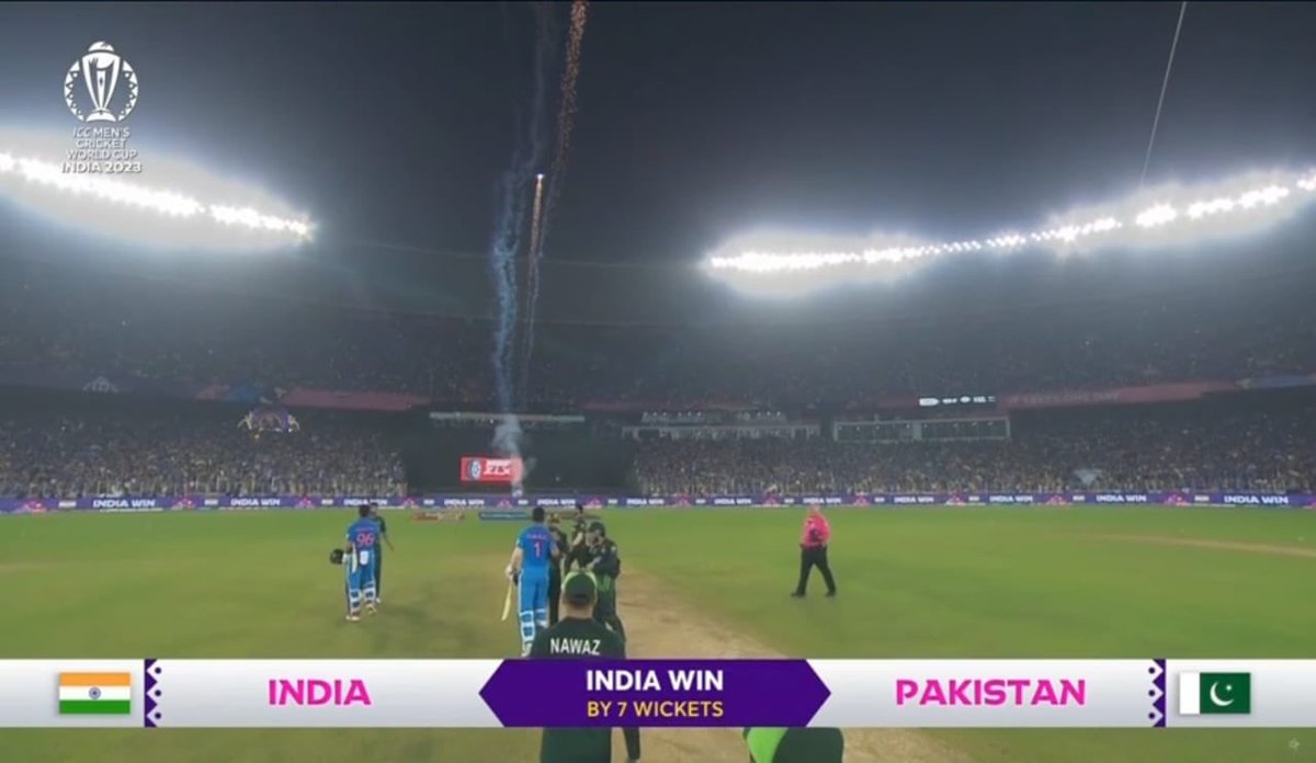 It's the time to celebrate 🥳
Congratulations Team India for this majestic win🇮🇳 💙
And best wishes to get the World Cup 2023 Trophy home! 

#INDvsPAK #ICCCricketWorldCup2023