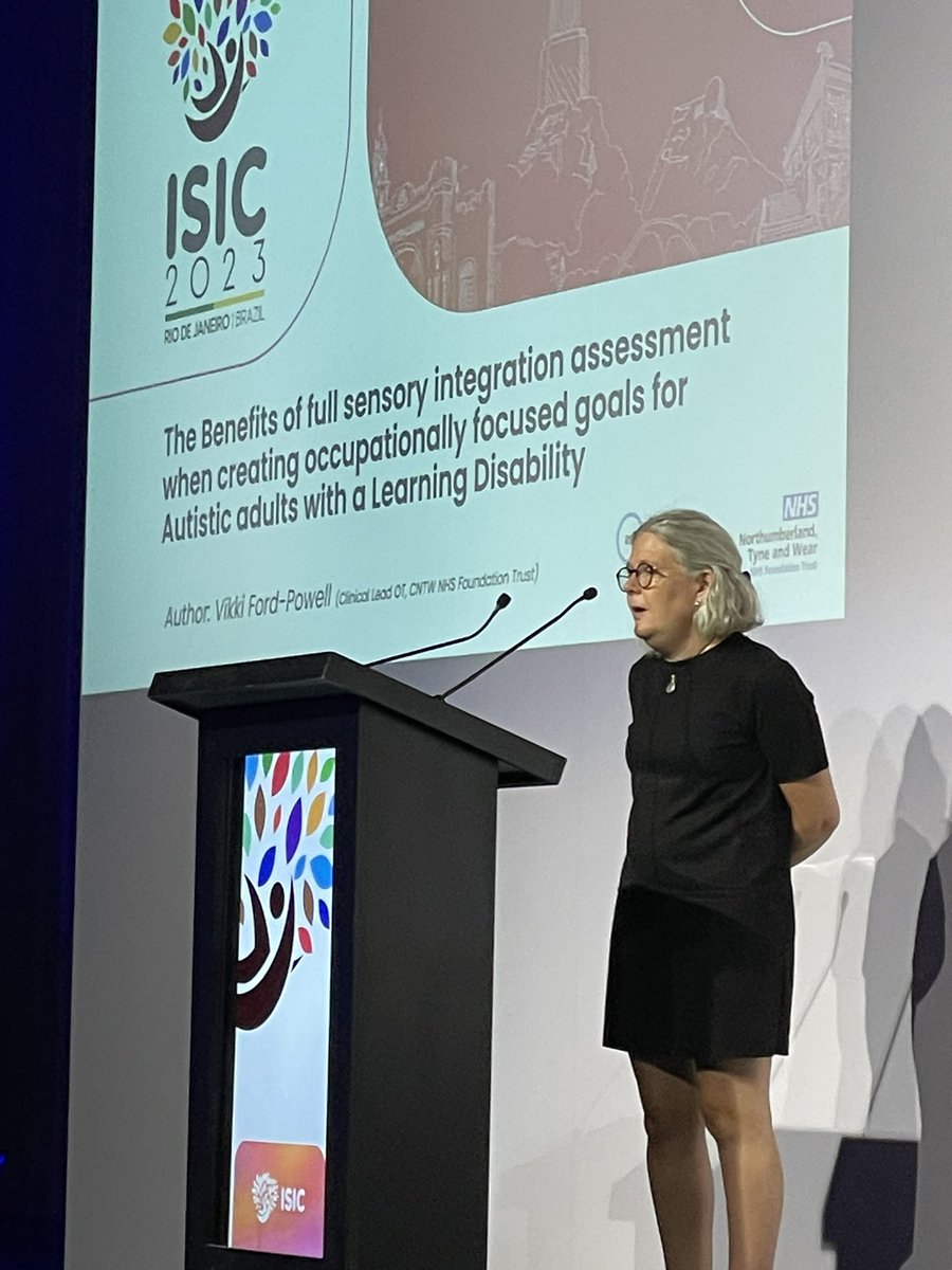 asi_wise's tweet photo. @VikkifpFord is live at ISIC2923 exploring ASI with adults with learning disabilities. @occupationaltherapy #sensoryintegration @CNTWNHS AHP’s - a proud moment for you - she was awesome! https://t.co/9702GLiBbl