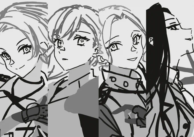 普段黙って、ひとりで描けない描けない芸人しているんですが、BG見ながらラフ描けました🙏ちゃんと整えてちゃんと描きたい也 