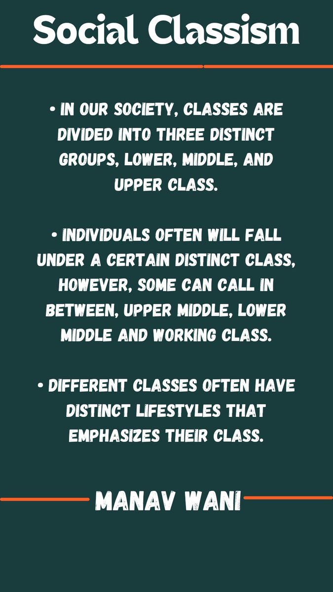 manav_wani06's tweet image. People Facing Classism Issue From Long Time....
You Can See How Americans  Identify Class 
#socialclass #middleclass #lowerclass #upperclass #stopclassism