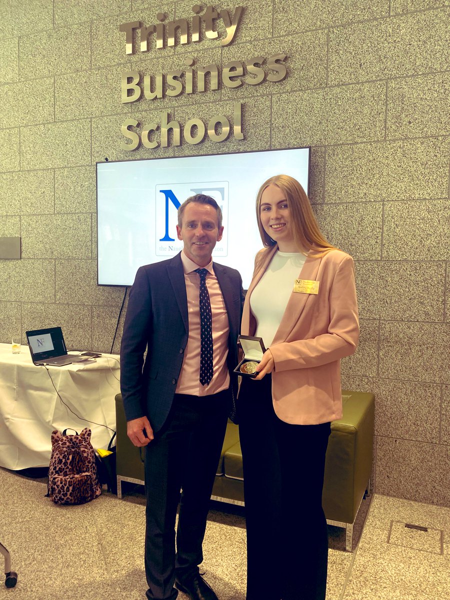 KtcsPrincipal's tweet photo. Well done to Aisling Reilly on receiving the Naughton Scholarship Award at Trinity University College today. @NaughtonFound @tcddublin The scholarship is to exceptional students who continue to 3rd level focusing in the STEM sector. @accsirl @KANDLEi @STEMEduc @Education_Ire 👏👏 https://t.co/gE0zI7Ia0j