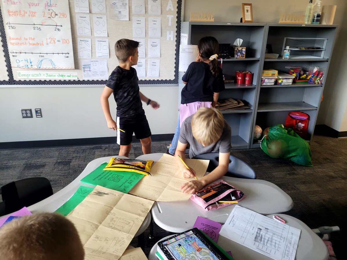 Lativia43329928's tweet photo. Math review around the room and a self checking station. I absolutely loved seeing them be self-directed. #TeamAult #3rdgraderocks https://t.co/BKUDaFJEP0