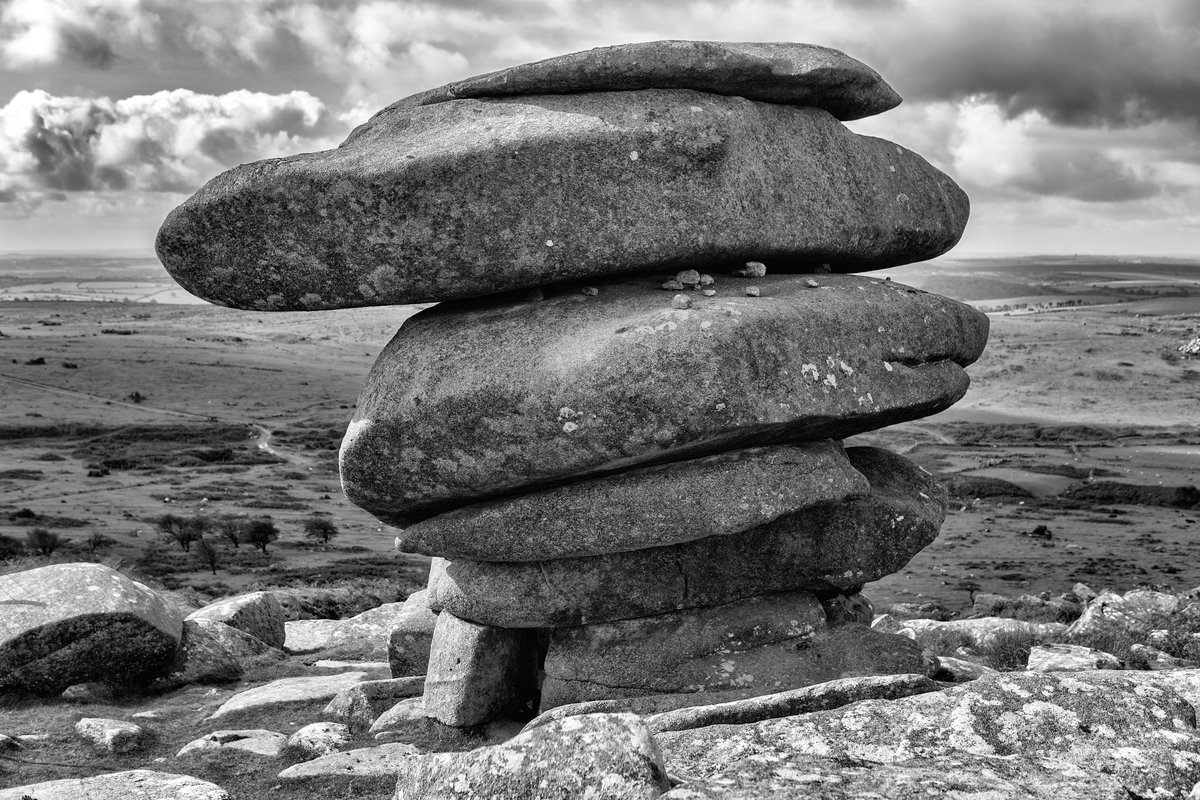 The Cheesewring, natural rock formation, Bodmin Moor, Cornwall  #bnw #bnwphotography #blackandwhite #blackandwhitephotography #monochrome #bodminmoor #cornwall