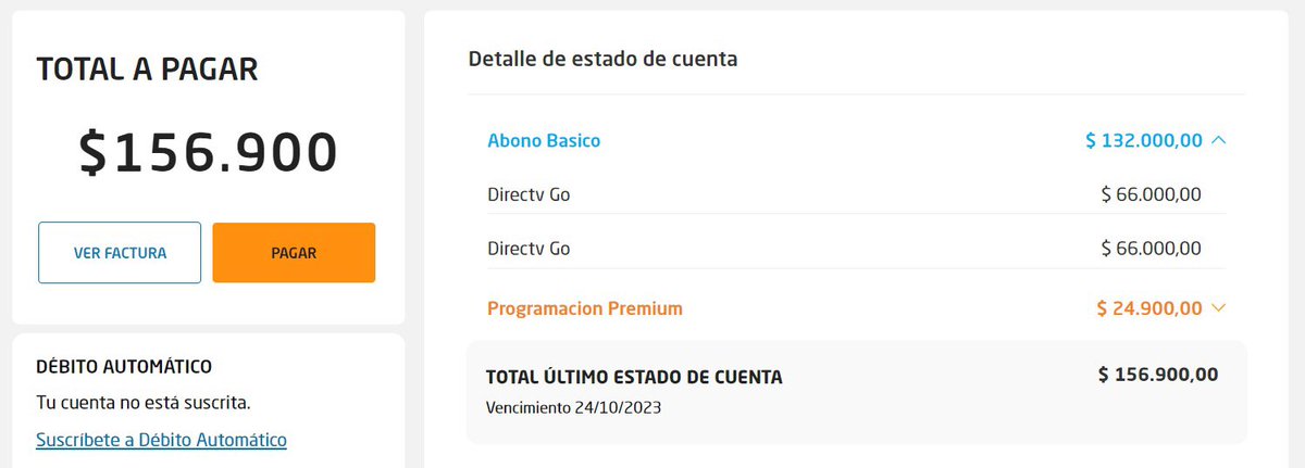 Ed_Tp's tweet photo. @DIRECTVGOAyuda @Enfrovin Será posible que me indiquen por qué carajos me cobran doble e incluyen paquetes premium que no he solicitado ? 
Adicional no habilitan ningún medio de atención, solo bots y casualmente ninguno brinda opción para resolver, solo para agregar servicios… https://t.co/dkXsS5z7B0
