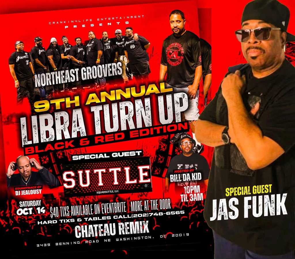 Tonight at the Chateau on Benning road NE.  Featuring James Funk, Squad Suttle 🙌🏽, hosted by Billy Da Kid and DJ Jealously on the wheels.  Don’t miss this event.